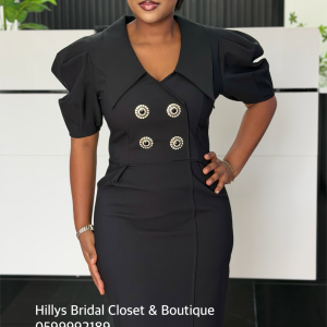 black-statement-sleeve-dress